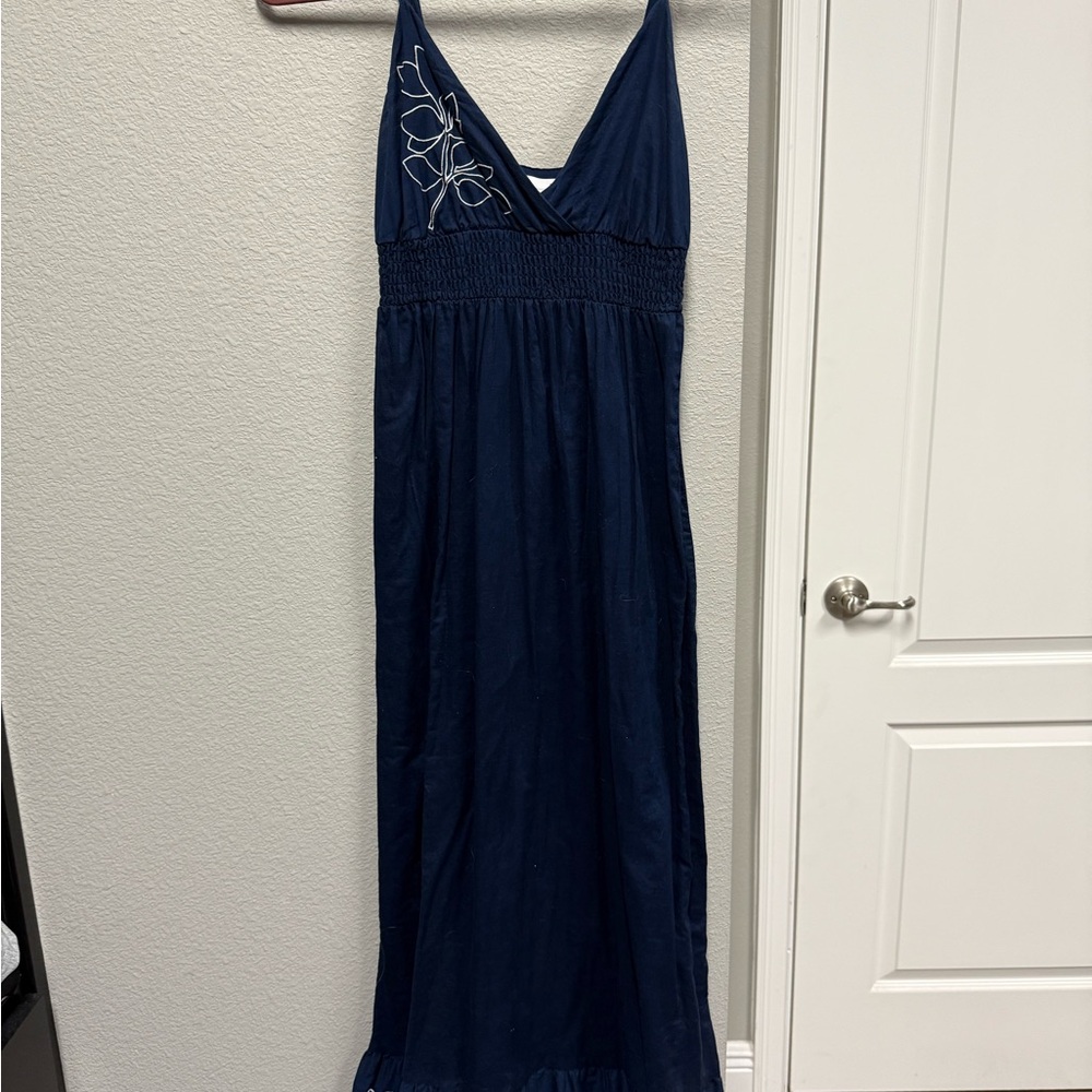 GAP Blue Sleeveless V-Neck Maxi Summer Sundress Women's Size Small
